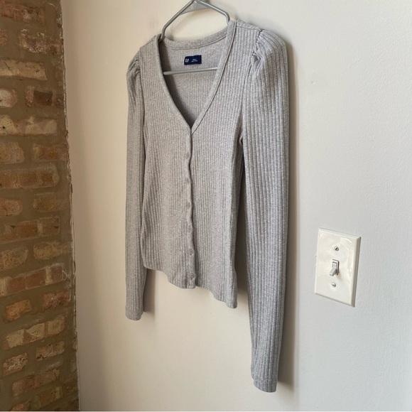 GAP Women's Gray Ribbed Cotton Sweater size XS - Picture 2 of 7